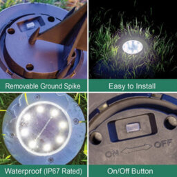 Gardenkraft 10449 Pack Of 4 Stainless Steel Solar Ground Lights - thumbnail 6