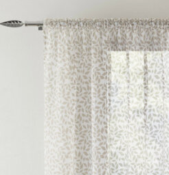 Tyrone Textiles Pair Of Willow Natural Leaf Print On Linen Look Panels, With Rod Pocket Header 137 Cm - thumbnail 2