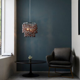 Luminosa Lighting Luminosa Esme Single Pendant Ceiling Lamp, Chrome Plated With Grey Tinted, Chrome, Copper Plated Glass - thumbnail 3