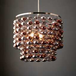 Luminosa Lighting Luminosa Esme Single Pendant Ceiling Lamp, Chrome Plated With Grey Tinted, Chrome, Copper Plated Glass - thumbnail 2