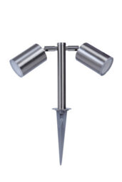 GoodHome Candiac Matt Stainless Steel Integrated Led Outdoor Stake Light (D)60mm - thumbnail 1