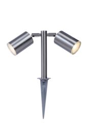 GoodHome Candiac Matt Stainless Steel Integrated Led Outdoor Stake Light (D)60mm - thumbnail 2