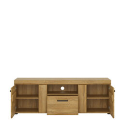 Furniture To Go Cortina 2 Door 1 Drawer Tall Tv Cabinet In Grandson Oak - thumbnail 3