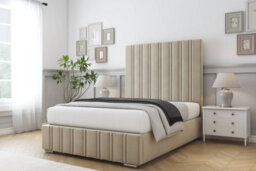"Sloomy Langston Almond Coniston Bed Frame With Mattress With 50"" Upholstered Headboard 4' Small Double" - thumbnail 1