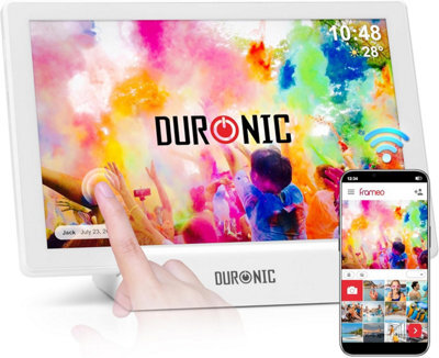 Duronic Digital Photo Frame Pf1D We Smart Touchscreen Digital Picture Frame 10.1 Inch Display Photos For Family Friends - White - image 1