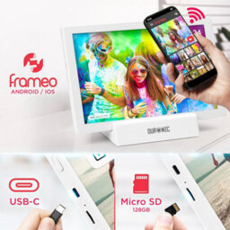 Duronic Digital Photo Frame Pf1D We Smart Touchscreen Digital Picture Frame 10.1 Inch Display Photos For Family Friends - White - thumbnail 4