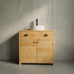 Off The Grain Wooden Bathroom Vanity Unit With Drawer - Freestanding Wood Storage Cabinet 800mm - thumbnail 2