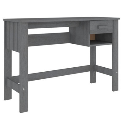 Berkfield Sturdy Desk Dark Grey 110X40X75 Cm Solid Wood Pine - image 1