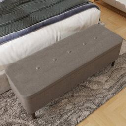 Fwstyle Harper Grey Upholstered Lift Up Ottoman Storage Bench (H) 45 (W) 109 (D) 39Cm - thumbnail 3
