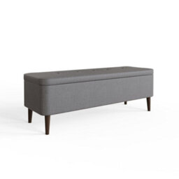 Fwstyle Harper Grey Upholstered Lift Up Ottoman Storage Bench (H) 45 (W) 109 (D) 39Cm - thumbnail 4