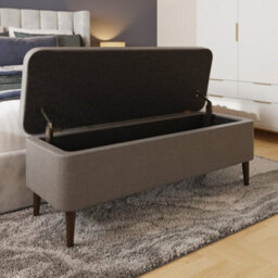 Fwstyle Harper Grey Upholstered Lift Up Ottoman Storage Bench (H) 45 (W) 109 (D) 39Cm - thumbnail 2