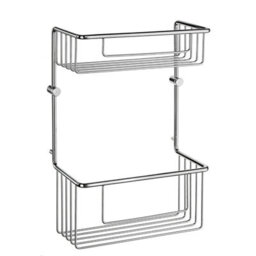 Smedbo Polished Chrome Two Tiered Shower Basket Double Soap Caddy