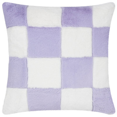 Heya Home Cozee Check Faux Fur Polyester Filled Cushion - image 1