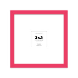 "5X5"" Bright Pink Picture Frame - 5X5"" Square Frame With 2X2"" Mount For 5X5""/2X2"" Pictures Art Deco Style Room Decor, 1 Pack" - thumbnail 1