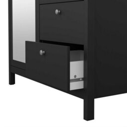 Wyld Haus Gossmere Matt Black Wardrobe, 2 Doors 2 Drawers, Mirrored Panel, 1990X1023X584 mm - thumbnail 8