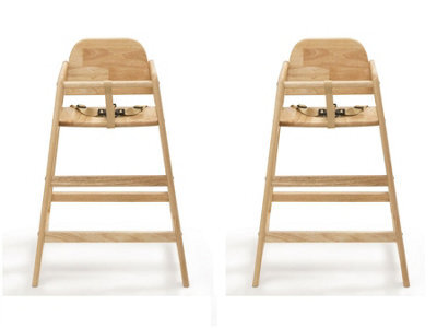 Safetots Two Pack Of Simply Stackable Wooden High Chairs, Natural, Highchairs For Baby And Toddler, Stylish And Practical - image 1