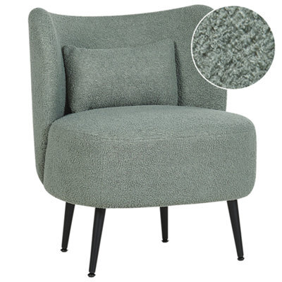 Beliani Armchair Otsby Boucle Light Green - image 1