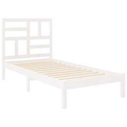 Berkfield Bed Frame White Solid Wood 75X190 Cm 2Ft6 Small Single - thumbnail 4