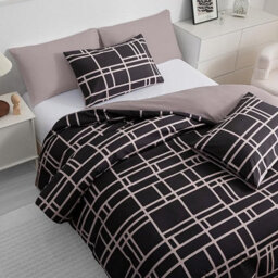 Pamposh 4 Pcs King Size Duvet Cover Sets With Matching Black King Size Fitted Sheets Premium Microfibre Reversible Bedding Set - thumbnail 5