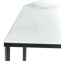 Beliani Console Table Perrin Tempered Glass Marble/ Black - thumbnail 5