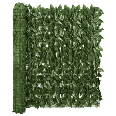 Berkfield Balcony Screen With Dark Green Leaves 600X100 Cm - image 1