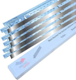 Polished Chrome Mirror Main Tee Section Support For Suspended Ceiling Grid System Support Bar Spares Ceiling Expert Ltd - thumbnail 1