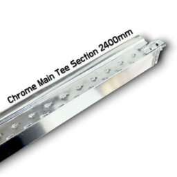 Polished Chrome Mirror Main Tee Section Support For Suspended Ceiling Grid System Support Bar Spares Ceiling Expert Ltd - thumbnail 3
