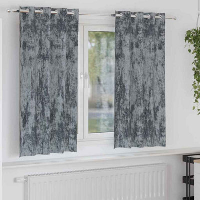 Berkfield Curtain With Curtains 2 Pcs Silver Grey 175 X 140 Cm Velvet - image 1