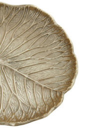 Orsina Luxurious Small Gold Finish Lotus Leaf Plate With Sculptural Detailing, Stylish Decorative Plate - thumbnail 4