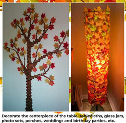 Neel Blue Artificial Maple Leaves  Autumn Decoration Fake Leaf, 9Cm X 10Cm, 100Pcs - thumbnail 4