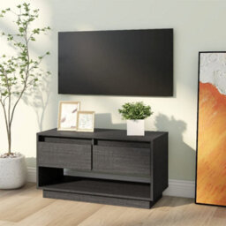Berkfield Rustic Tv Cabinet Grey 74X34X40 Cm Solid Wood Pine - thumbnail 8