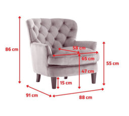 Velvet Scarlet Red Buttoned Ava Accent Chair - thumbnail 7