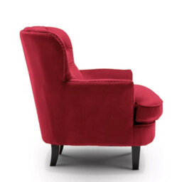 Velvet Scarlet Red Buttoned Ava Accent Chair - thumbnail 4