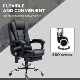 Vinsetto Ergonomic Heated 6 Points Vibration Massage Executive Chair Black - thumbnail 7