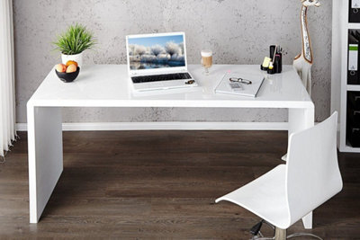 Furniturebox Uk Enzo White High Gloss Computer Office Desk - image 1