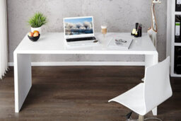 Furniturebox Uk Enzo White High Gloss Computer Office Desk - thumbnail 1