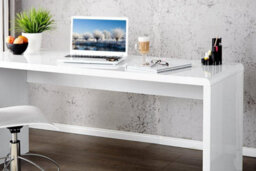 Furniturebox Uk Enzo White High Gloss Computer Office Desk - thumbnail 3