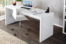 Furniturebox Uk Enzo White High Gloss Computer Office Desk - thumbnail 4