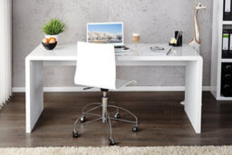 Furniturebox Uk Enzo White High Gloss Computer Office Desk - thumbnail 6