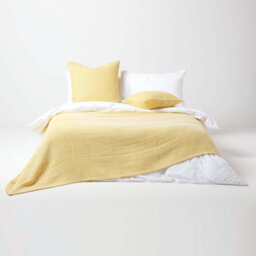 Homescapes Cotton Halden Chevron Yellow Throw, 150 X 200 Cm - thumbnail 3