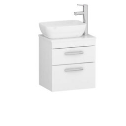 Royal Bathrooms 500mm Wall Hung Vanity Unit 2 Drawer Gloss White & Elva Countertop Basin - thumbnail 4