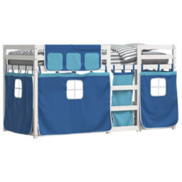 Walplus Bunk Bed Without Mattress Blue 80X200 Cm Solid Wood Pine - thumbnail 4