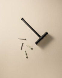 Cosmic Toilet Roll Holder, Screw-In Or Self-Adhesive, Matt Black, Anti- Corrosion, Next Collection - thumbnail 2