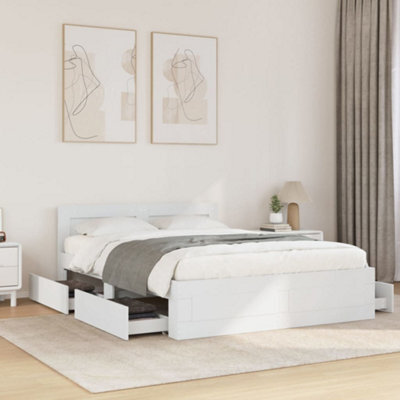 Berkfield Bed Frame With Headboard Without Mattress White 120X190 Cm Small Double - image 1