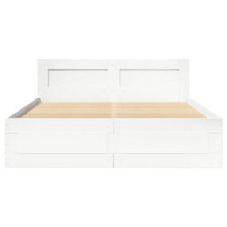 Berkfield Bed Frame With Headboard Without Mattress White 120X190 Cm Small Double - thumbnail 5