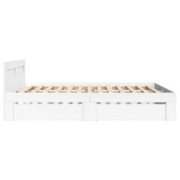 Berkfield Bed Frame With Headboard Without Mattress White 120X190 Cm Small Double - thumbnail 6