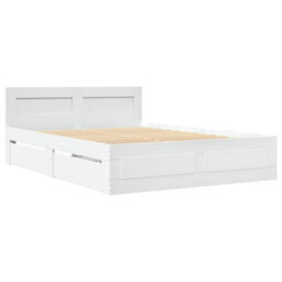 Berkfield Bed Frame With Headboard Without Mattress White 120X190 Cm Small Double - thumbnail 3