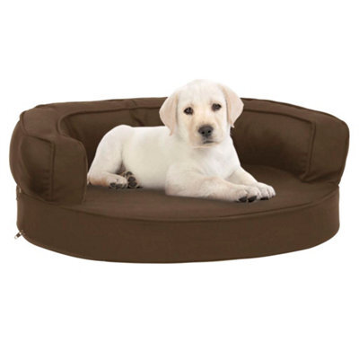 Berkfield Ergonomic Dog Bed Mattress 60X42 Cm Linen Look Brown - image 1