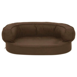 Berkfield Ergonomic Dog Bed Mattress 60X42 Cm Linen Look Brown - thumbnail 3