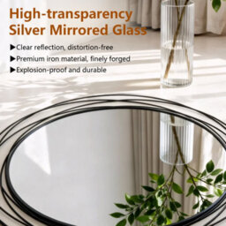 Artloge 80Cm Round Wall Mirror Large Black Circle Mirror With Orbital Design Metal Frame - thumbnail 3